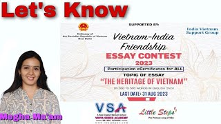 Let's Know || Vietnam - India Friendship Essay Contest 2023 || 