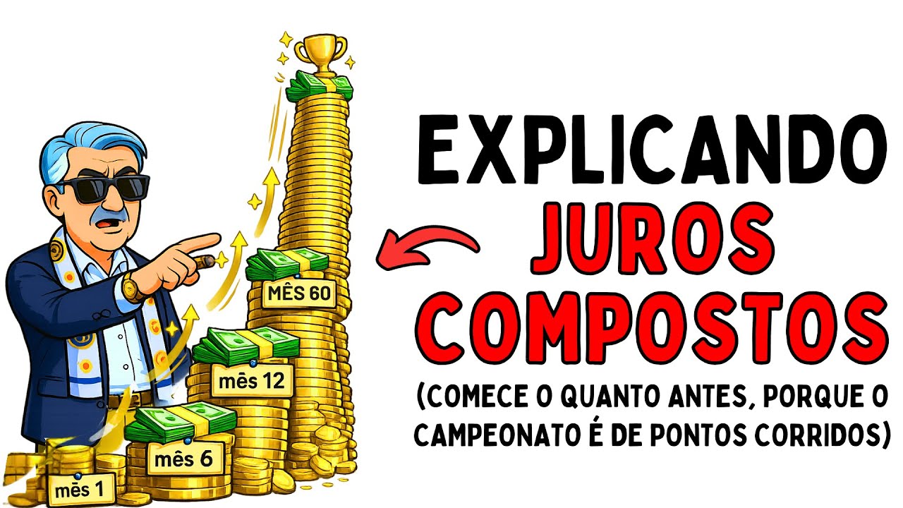 JUROS COMPOSTOS explicados com FUTEBOL - Por que quem começa cedo já entra em campo na vantagem?