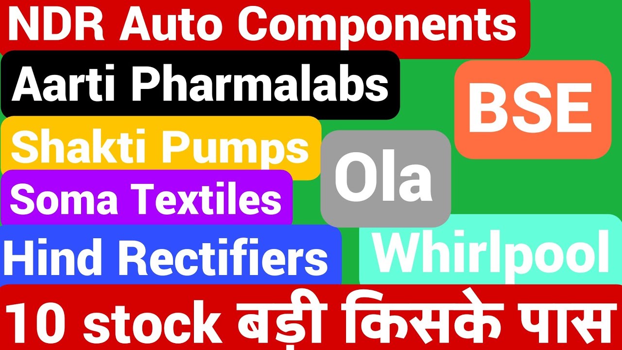 NDR Auto Components Aarti Pharmalabs Shakti Pumps Soma Textiles Hind ...