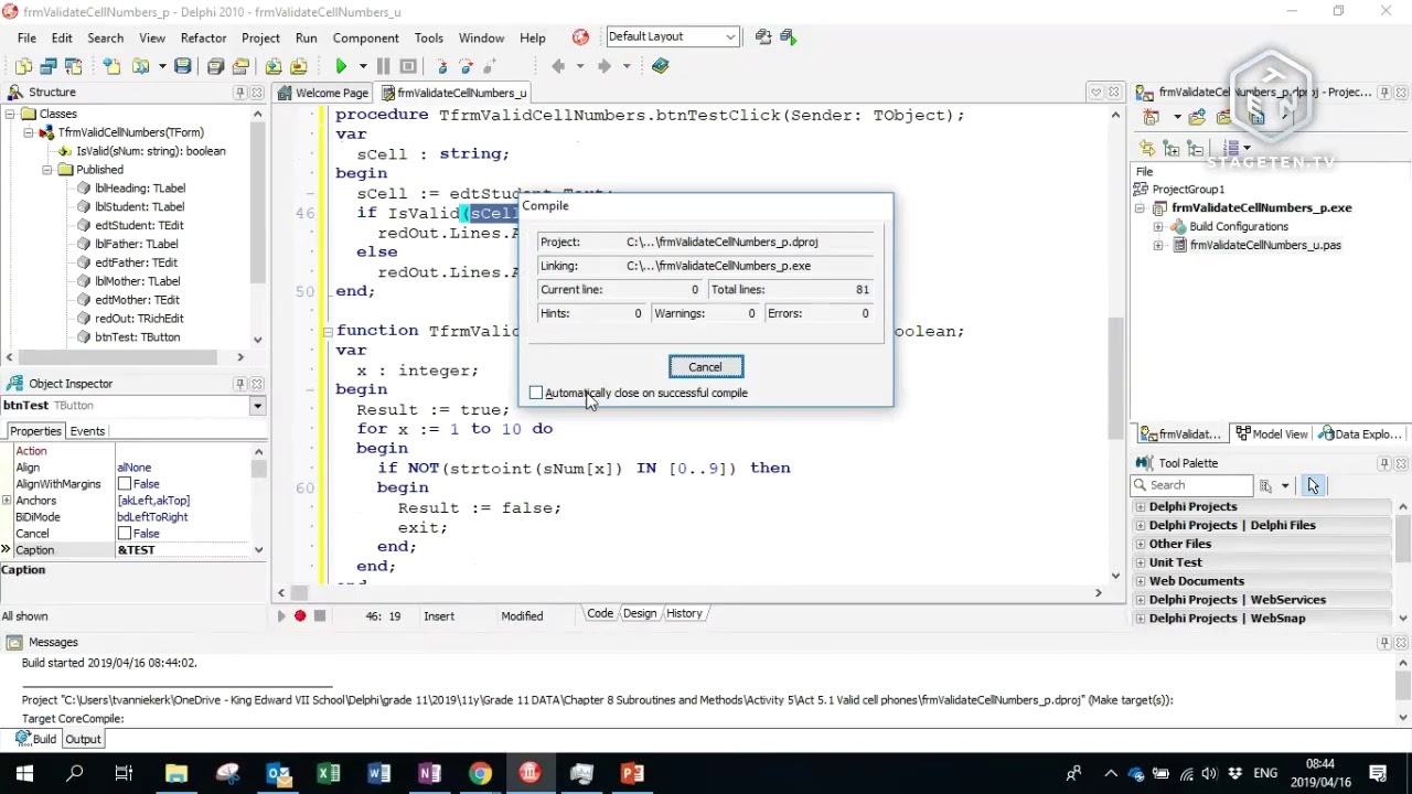 Function testing a cellphone number - YouTube