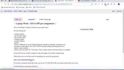 Top 3 Gigs on Craigslist