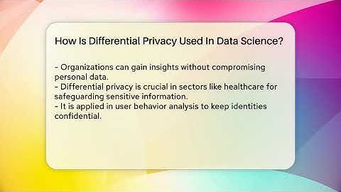 How Is Differential Privacy Used In Data Science? - Everyday-Networking