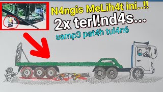 Mobil Truk Tronton Gak Sengaj4 Mundur, Akhirnya Pem0tor Terlind4s - Cara Menggambar Truk Oleng