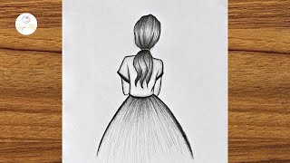 How to draw a girl with beautiful dress | Easy drawing for girl step by step | Pencil sketch drawing by Sayah Arts 3,386 views 2 weeks ago 8 minutes, 42 seconds