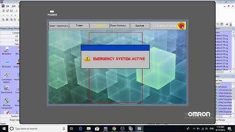 Tutorial Program HMI NB Designer Omron Tombol Emergency