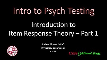 Psy427: Intro to IRT Part 1