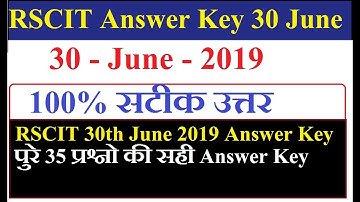RSCIT 30 June Answer Key 2019 | RSCIT Answer Key 2019