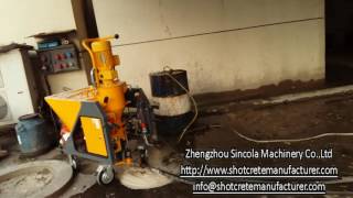 Automatic mortar spraying machine with feeding dry cement