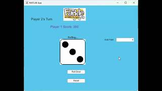 Farkle Dice Game (eng 6 project) using MATLAB App Designer screenshot 1