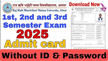 rrbmu alwar 1st, 2nd and 3rd semester admit card kaise download kare // rrbmu admit card 2025