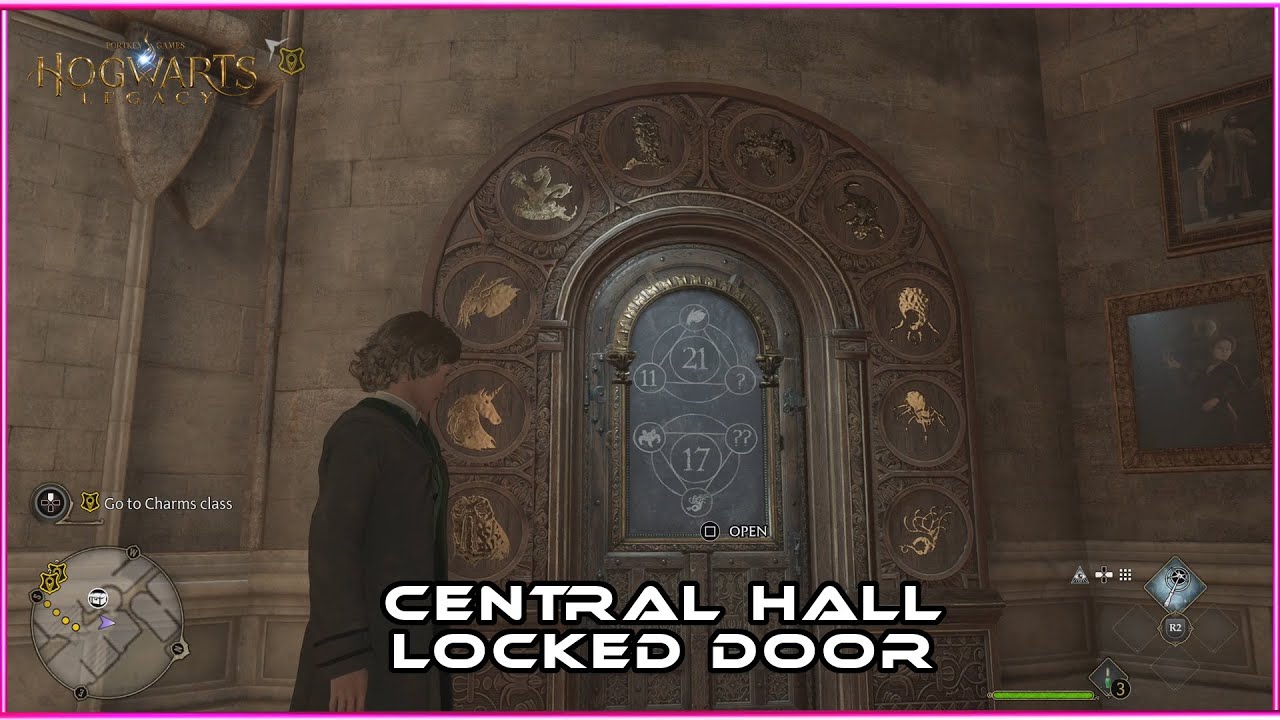 How to Solve Triangle Puzzle in Hogwarts Legacy - 21 17 Central Hall Door  Solution 