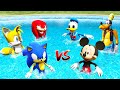 Gta 5 water ragdolls team sonic vs mickey donald duck goofy jumpsfails euphoria physics