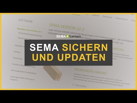 SEMA Updaten? Projekte, Einstellungen und Stammdaten EASY sichern/ weiderherstellen