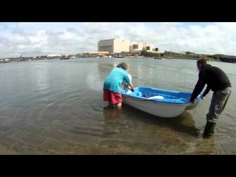 Towing a Bic 245 dinghy behind a TGA Super Sport mobility scooter (short version, just the launch)