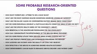 Formulation of Research Questions: Healthcare Sector Case Study