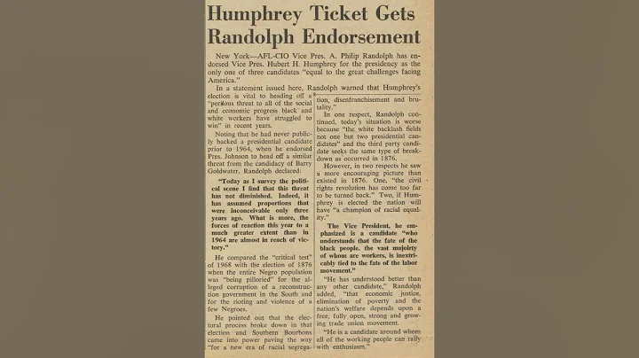 A Philip Randolph speech endorsing Hubert Humphrey...