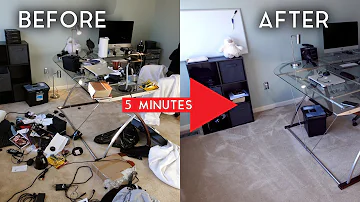 What is the fastest way to clean your room?