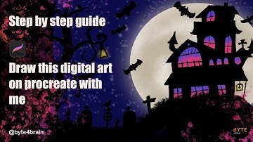 Halloween Digital Art Tutorial | Procreate | Step-by-Step Spooky Illustration | Haunted House