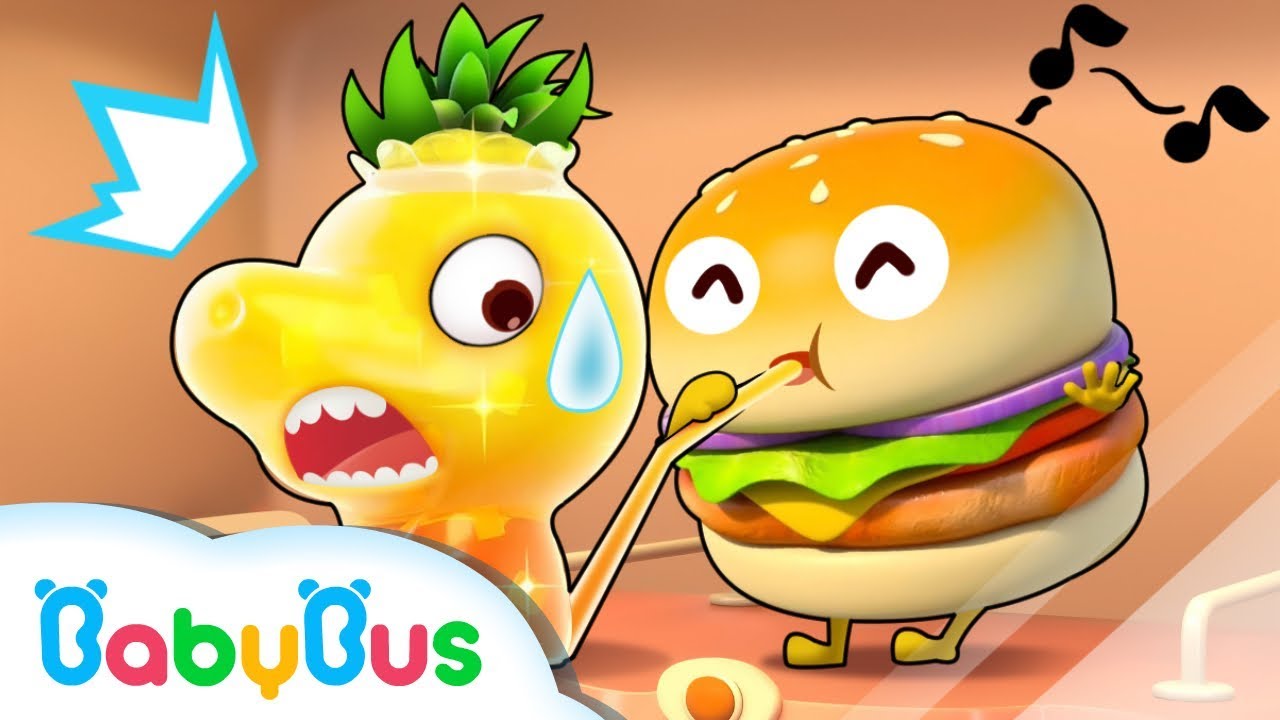 Naughty Hamburger and Dinosaur Juice | Vending Machine | Kids Pretend Play | Cake Song | BabyBus