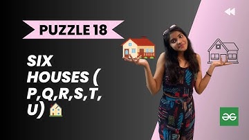 Six houses  P,Q,R,S,T,U 🏠l Geeks for Geeks sol l Logical puzzle l PUZZLE 18 l Interview Puzzle