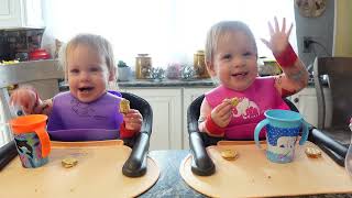 Twins try peanut butter cracker sandwiches