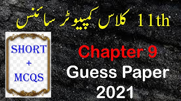 1st year Computer  guess paper 2021 | Chapter 9, 11th Class Computer Science important questions