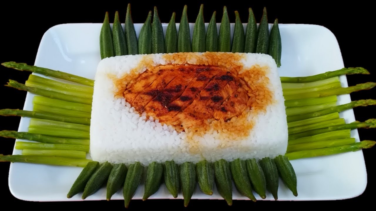 Rice With Grilled Chicken And Steamed Vegetables || Delicious Healthy ...