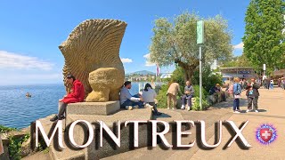 SWITZERLAND MONTREUX ✨ Exploring the beauty of Embankment Lake Geneva Cantons Vaud 4K