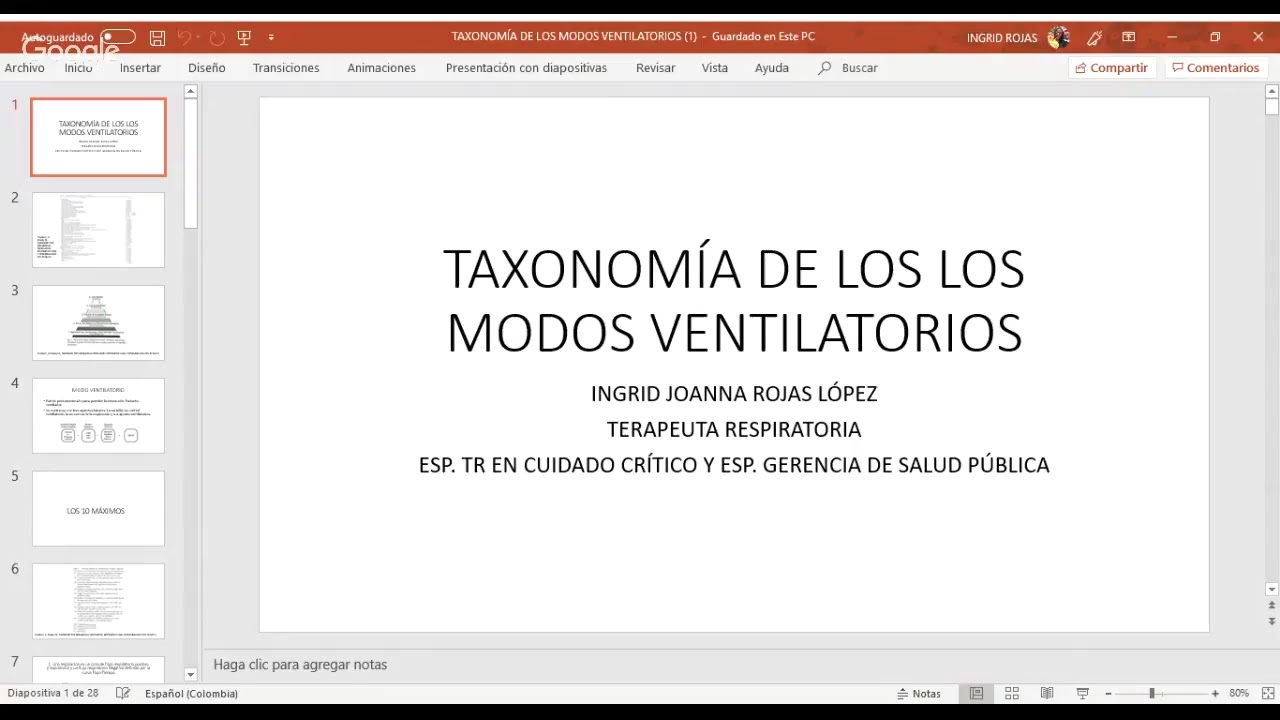 TAXONOMIA DE LOS MODOS VENTILATORIOS
