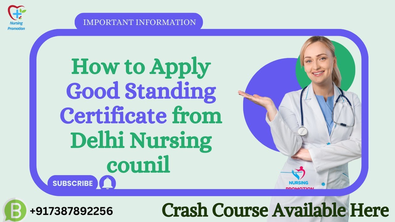 How to apply good standing certificate from Delhi nursing council 