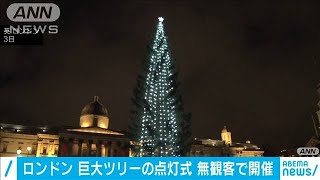 ロンドン　巨大ツリーの点灯式　無観客で開催(2020年12月4日)