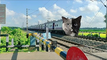 Dengerous Angry Twins Colour Cat Headed Katwa Howrah Local Furriusly Moving at Railgate