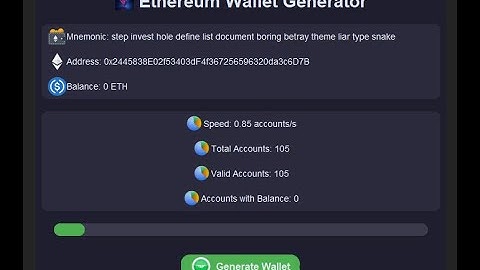 🚀 Ethereum Wallet Generator