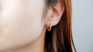 Adelina Style(アデリナスタイル) ピアス 幅3mm リングピアス レディース メンズ 少し太め ピアス サージカルステンレス フープピアス 金属アレルギー対応 男女 両耳ペア