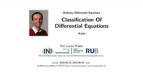 ODE 1 - Classification of Differential Equations