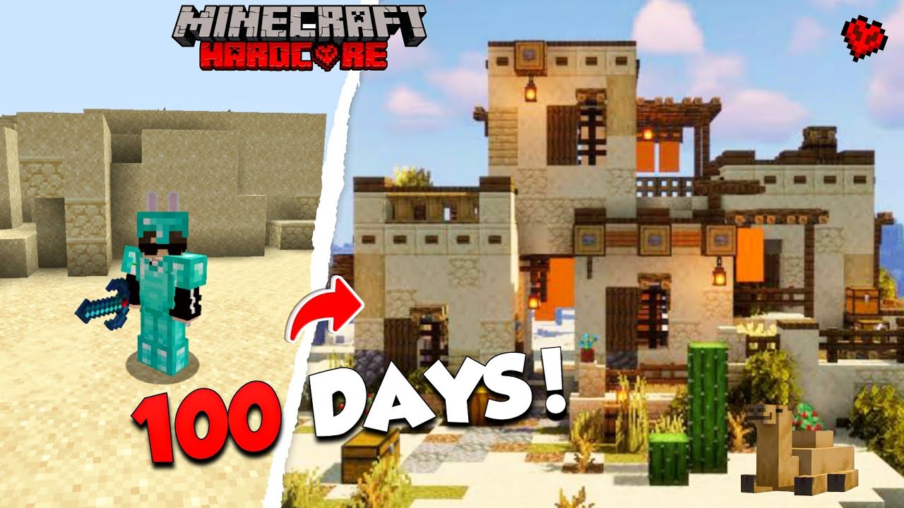 I Survived 100 Days in Desert only world in Minecraft Hardcore. - YouTube
