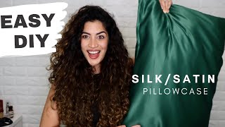 DIY Silk/Satin Pillowcase  - Only 2 Stitches!!