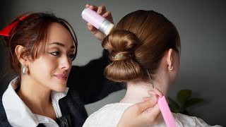 ASMR Cute Bow Updo | Perfectionist Hairstyling, Finishing Touches, Smoothing, Gentle Brushing ASMR Cute Bow Updo | Perfectionist Hairstyling, Finishing Touches, Smoothing, Gentle Brushing