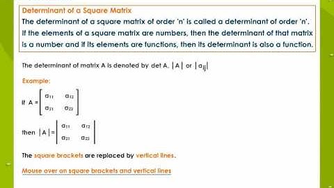 Determinant Of A Square Matrix Of Order2