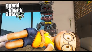 GTA 5 Mod - Doremon Và Nobita Bị FNaf Nightmare Fred Bear Black Tấn Công