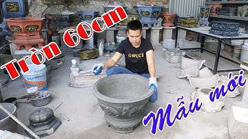 Khuôn chậu tròn 60cm nhựa Composite có lòng trong cả chân lẫn chậu giá rẻ