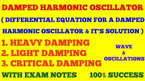 DAMPED HARMONIC OSCILLATOR | HIGHLY DAMPED, CRITICALLY DAMPED, LIGHTLY DAMPED || WITH EXAM NOTES ||