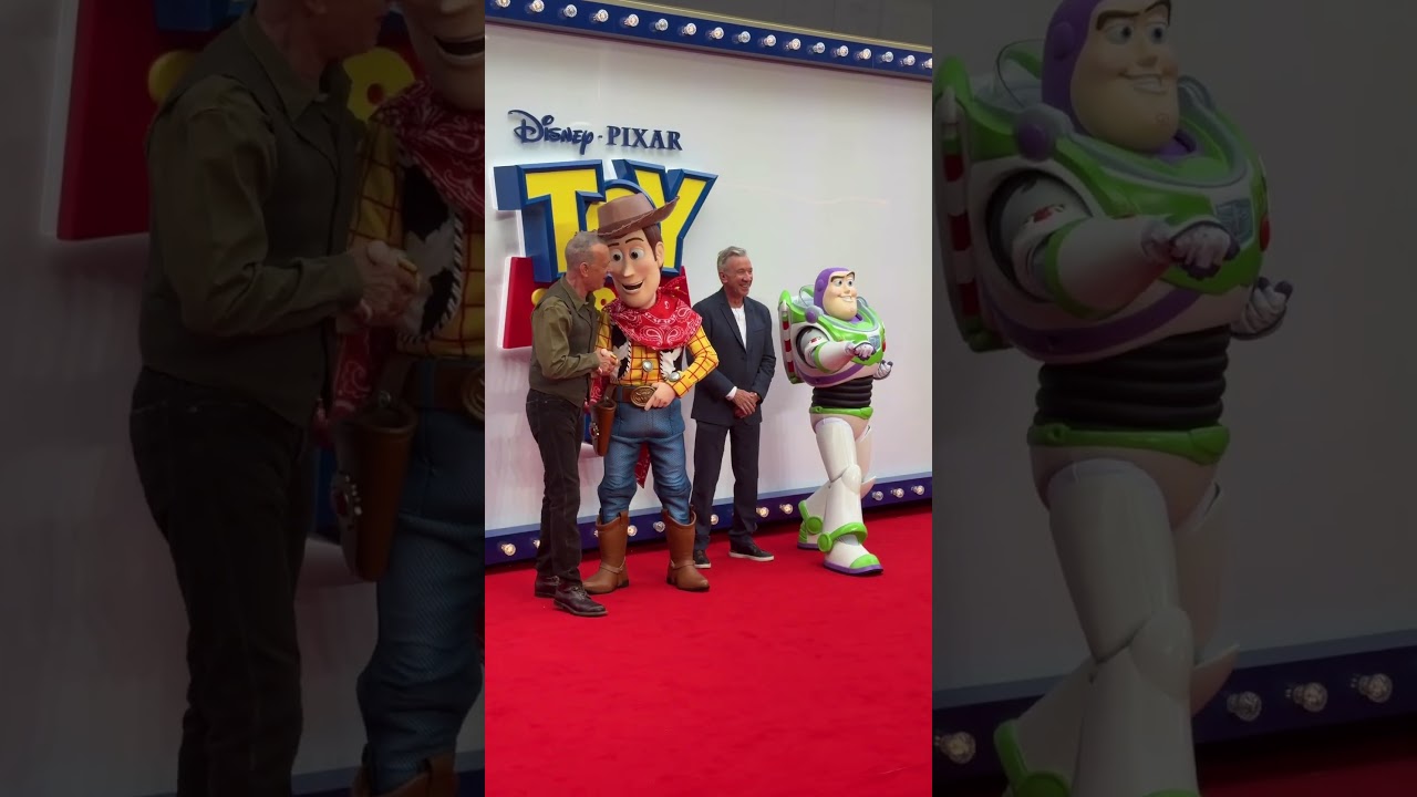 Two iconic duos…Woody and Buzz. Tom Hanks & Tim Allen at the Toy Story 5 UK Launch Event