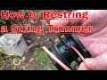 Restring a 2 sided spool on a string trimmer weed eater EASY!!