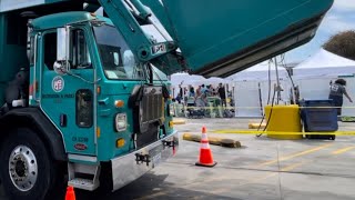 Operating the Front Loader (Truck #37063) at the LA Sanitation West LA Yard Open House