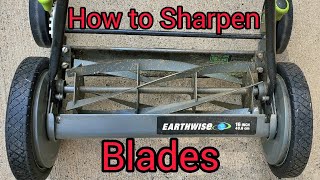 How to Sharpen Blades For Earthwise 16 inch Reel Rotary mower Maintenance  Fast Easy Demonstration 