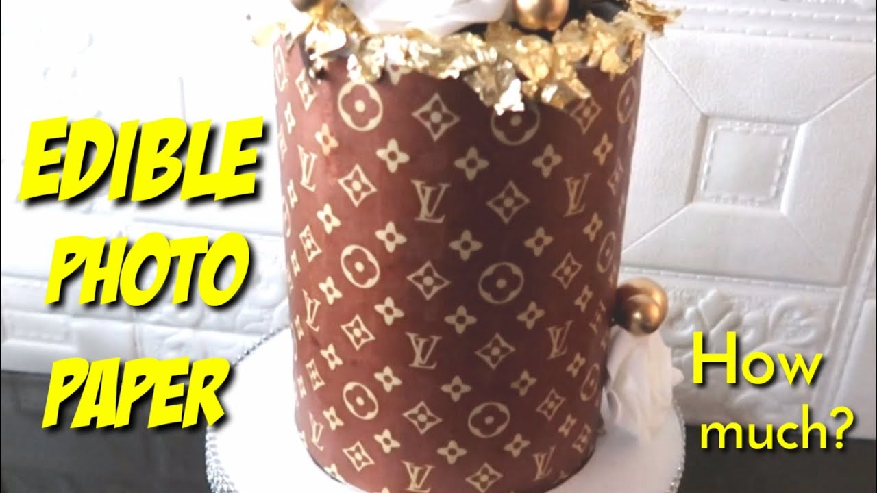 HOW TO PUT EDIBLE PAPER ON CAKES, LV INSPIRED CAKE