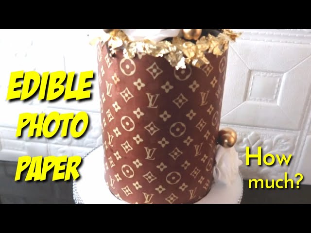 HOW TO PUT EDIBLE PAPER ON CAKES, LV INSPIRED CAKE