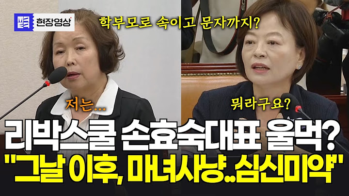 리박스쿨 손효숙 대표 등장...힘없는 목소리로 울먹 "그날이후, 마녀사냥...심신미약"