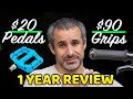 I rode $90 grips and two different pedals for one year! How did they do?